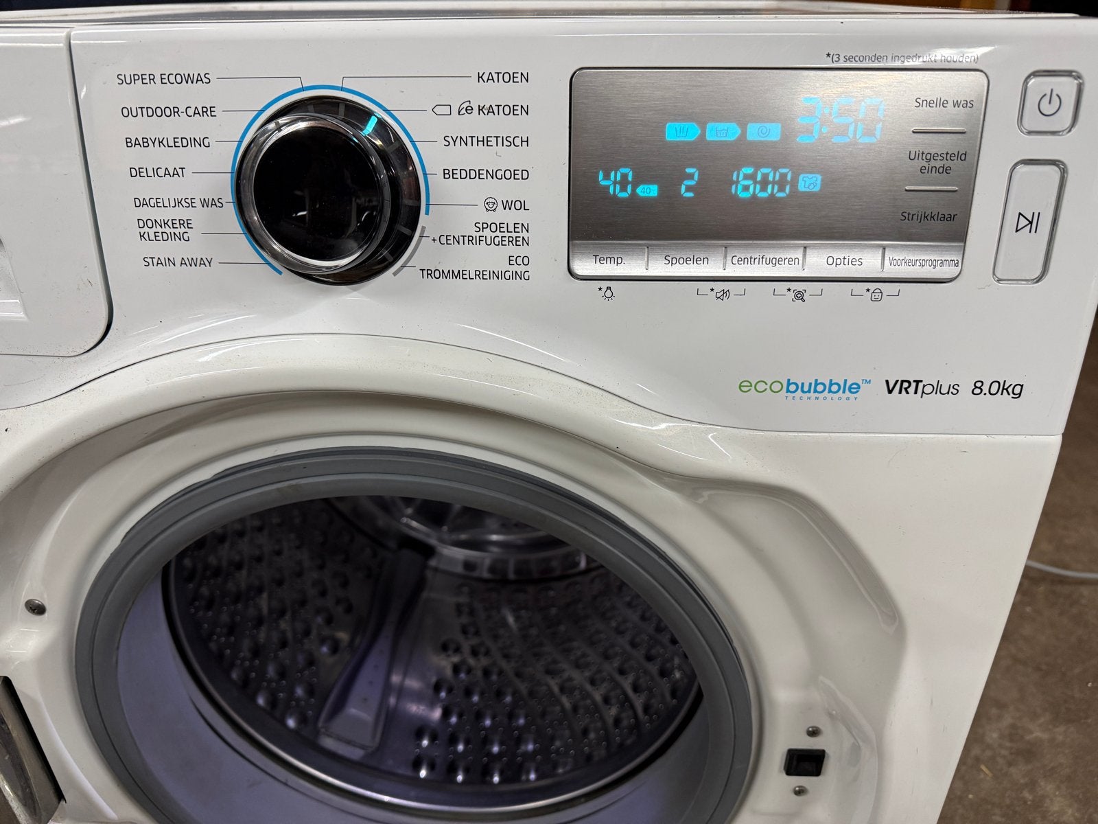 Samsung EcoBubble 8.0 kg wasmachine - LEES TEKST, Ophalen, Gebruikt, 8 tot 10 kg, 1600 toeren of meer