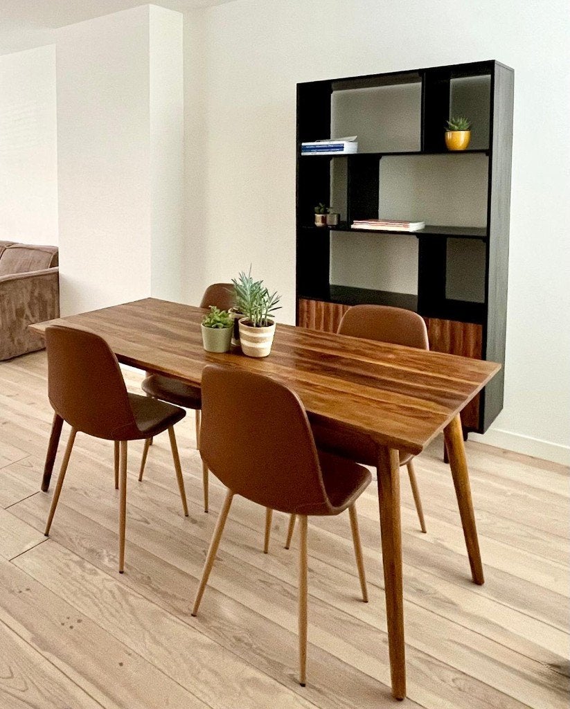 Tafel massief Sheesham hout, Ophalen, 100 tot 150 cm, 50 tot 100 cm, Zo goed als nieuw