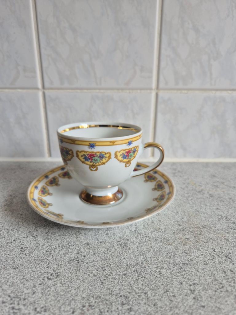 Mitterteich kop en schotel, jaren '50 met goudluster., Ophalen of Verzenden