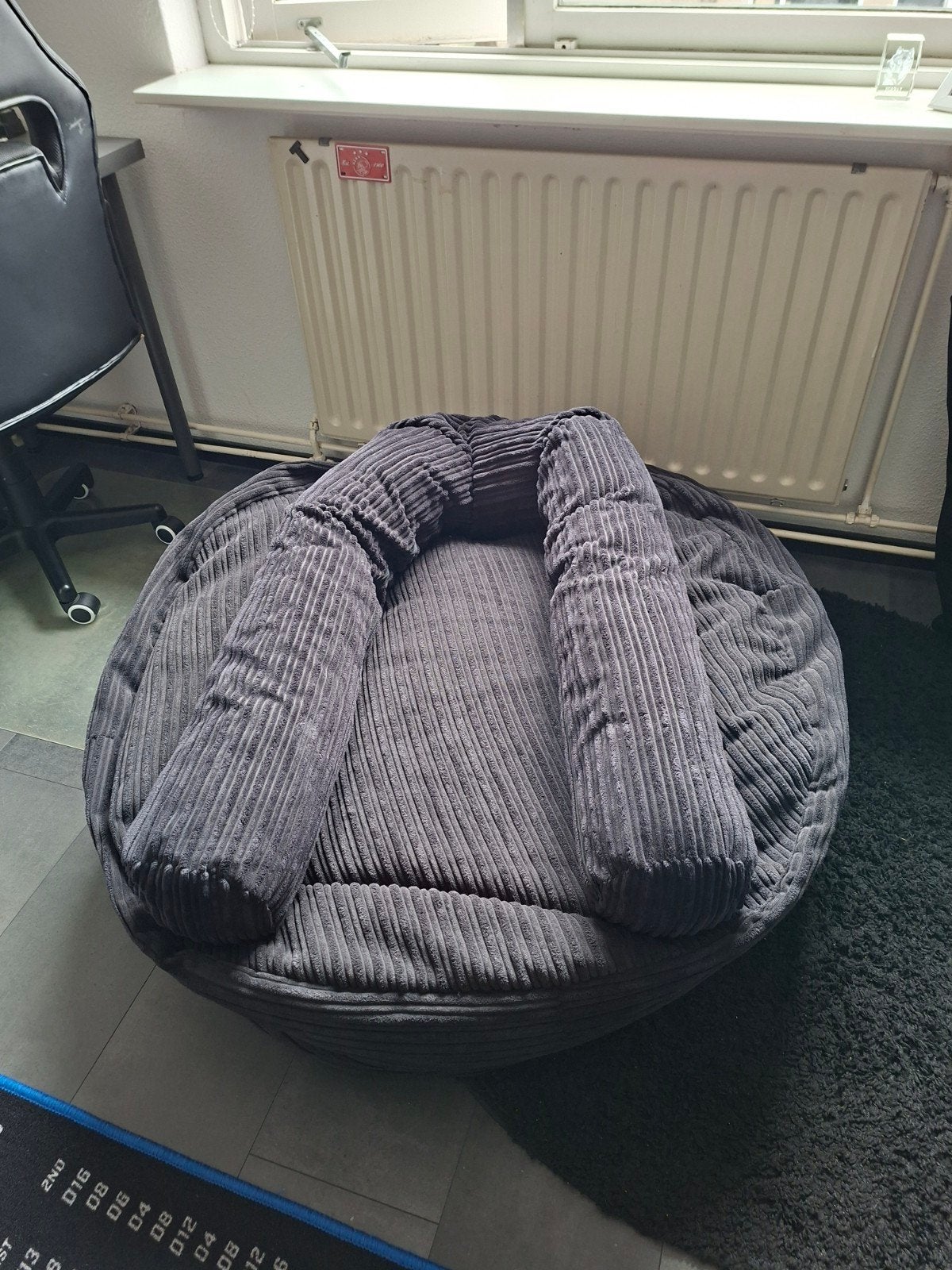 Zwarte Lounge Pug zitzak met rugleuning - 110 cm, Ophalen, Gebruikt, Zwart, Zitzak
