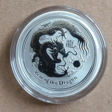 1/2 oz Lunar II zilver munt Year of Dragon 2012 Australië, Ophalen of Verzenden, Zilver