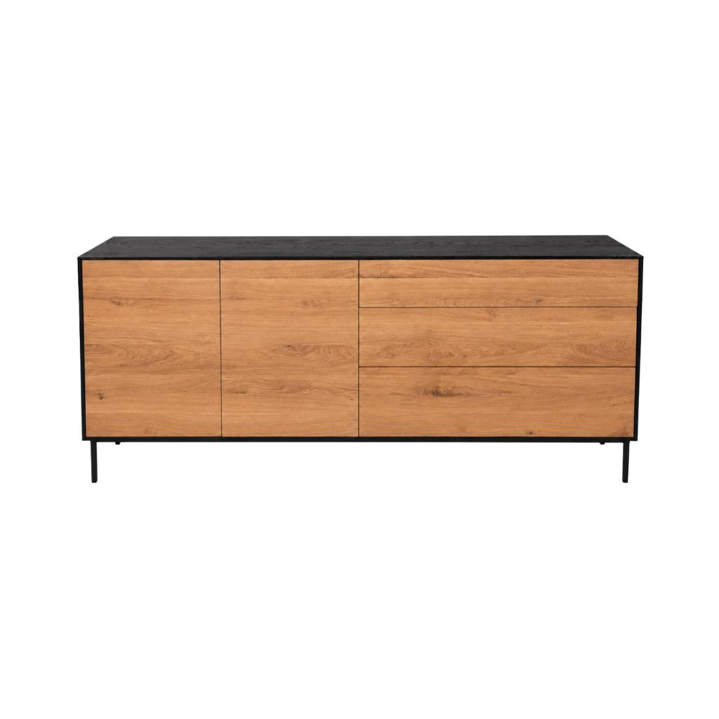 Ethnicraft Blackbird Dressoir Tijdloos Design Massief Eiken, Huis en Inrichting, Kasten | Dressoirs, Ophalen, Met deur(en), 150 tot 200 cm