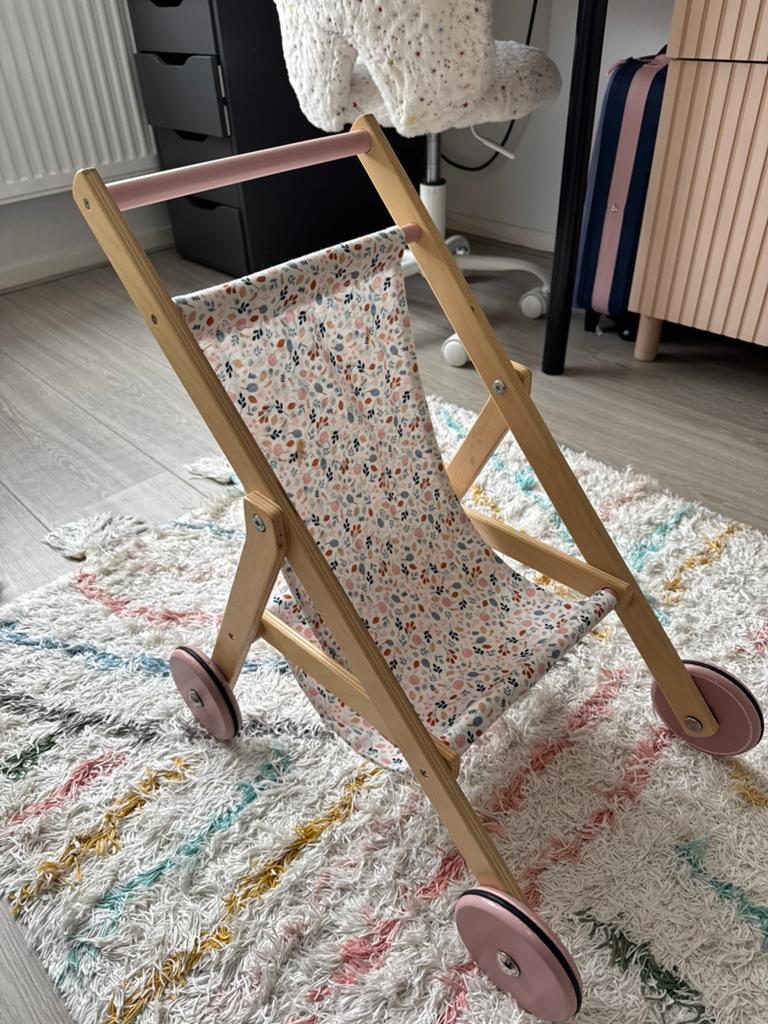 Little dutch houten poppenbuggy, Ophalen, Zo goed als nieuw, Babypop