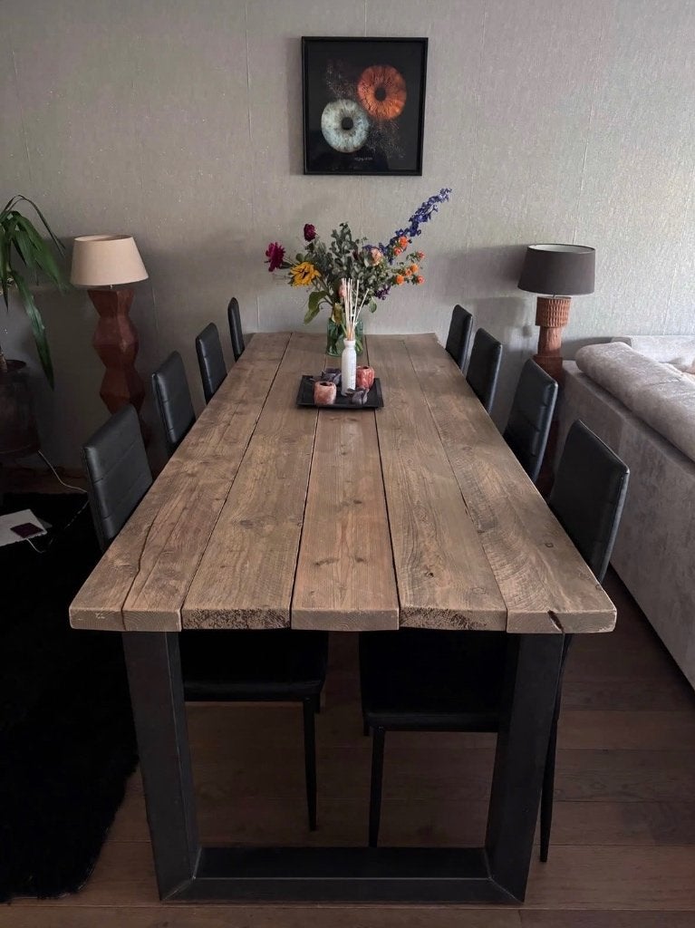 Eetrafel met 10 stoelen, Ophalen, 200 cm of meer, 50 tot 100 cm, Zo goed als nieuw