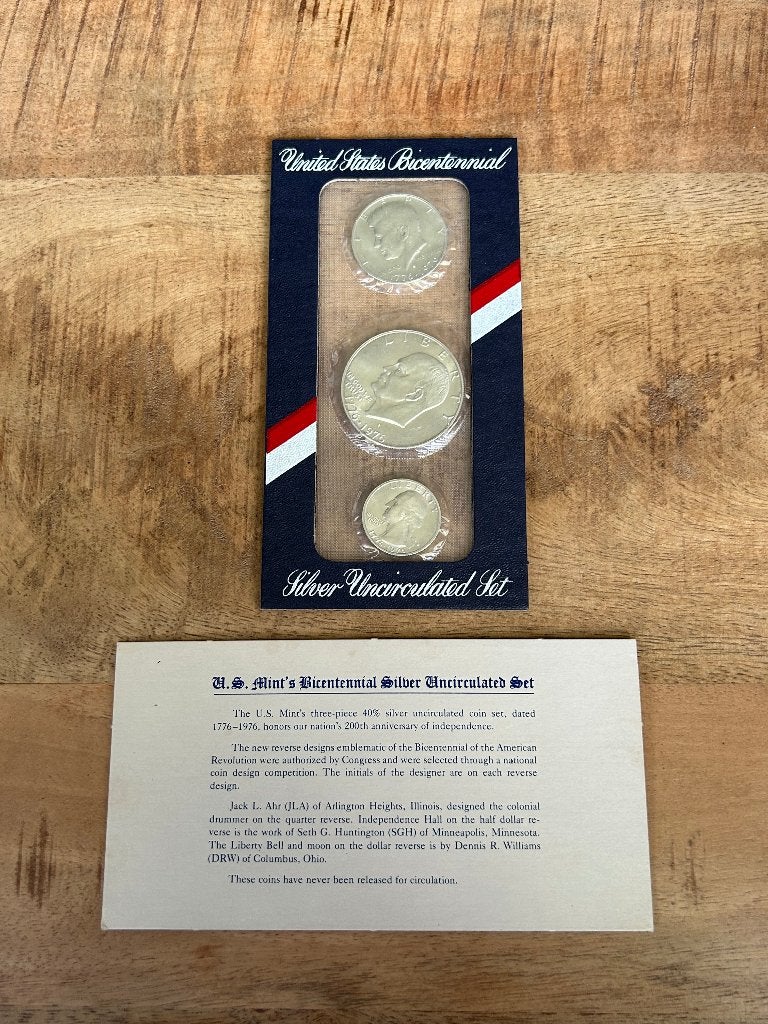USA mint's bicentennial zilveren UNC munten set 1976, Ophalen of Verzenden, Noord-Amerika