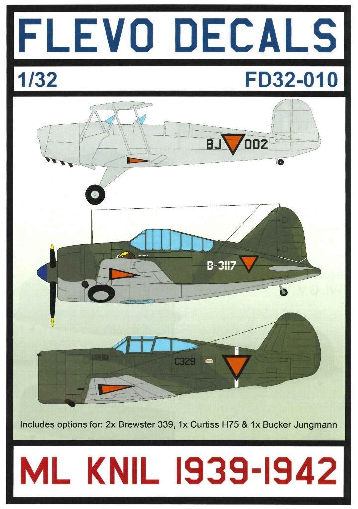 1/32 decals (uit FD32-010) Brewster B-339C Buffalo (ML-KNIL), Hobby en Vrije tijd, Modelbouw | Vliegtuigen en Helikopters, Ophalen of Verzenden
