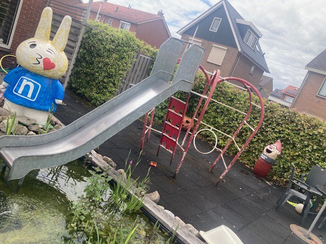 Speeltoestel met RVS glijbaan. Duurzaam en robuust OKIDO, Ophalen, Gebruikt, Klimwand
