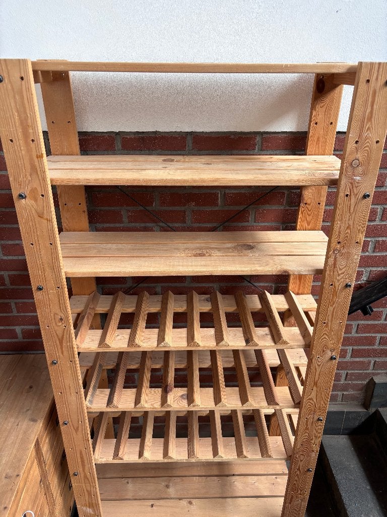 Houten Stellingkast Wijnrek Opbergrek, Ophalen, Gebruikt