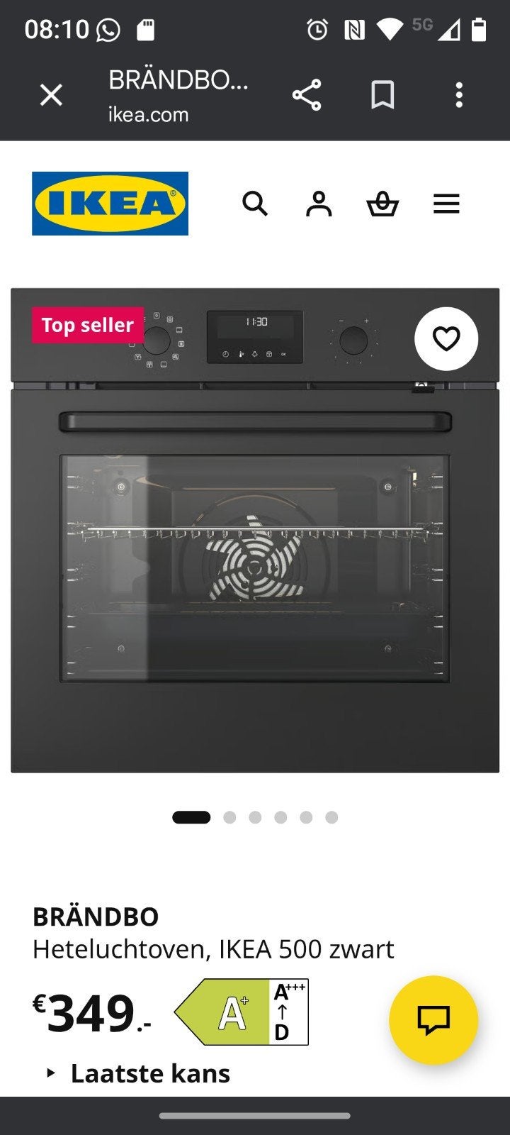 Brandbö heteluchtoven voor IKEA keuken - nieuw type., Ophalen, Inbouw, 55 tot 60 cm, 45 tot 60 cm