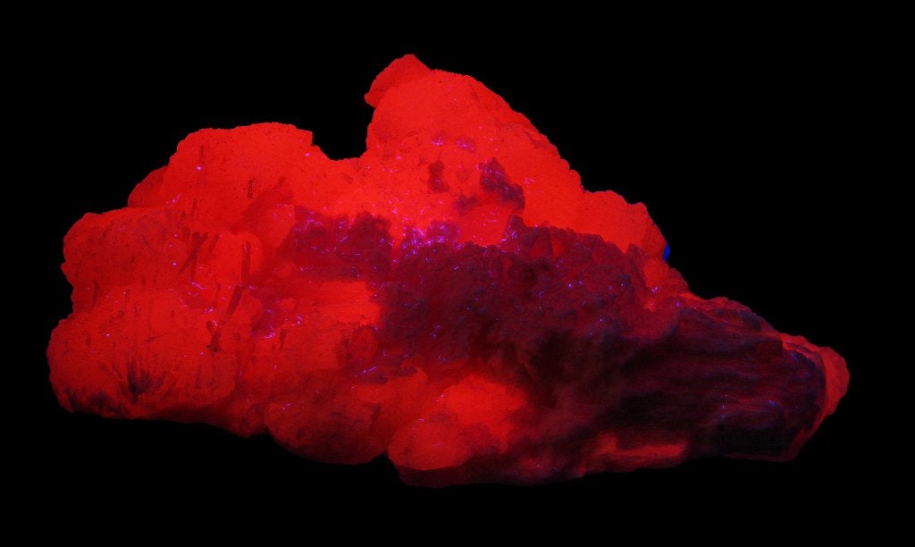 MANGANOCALCIET UV + KUTNOHORIET uit Zuid-Afrika., Ophalen of Verzenden, Mineraal
