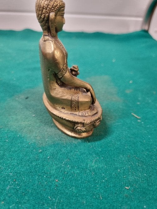 -	Boeddha beeld zittend vintage brass, Ophalen of Verzenden