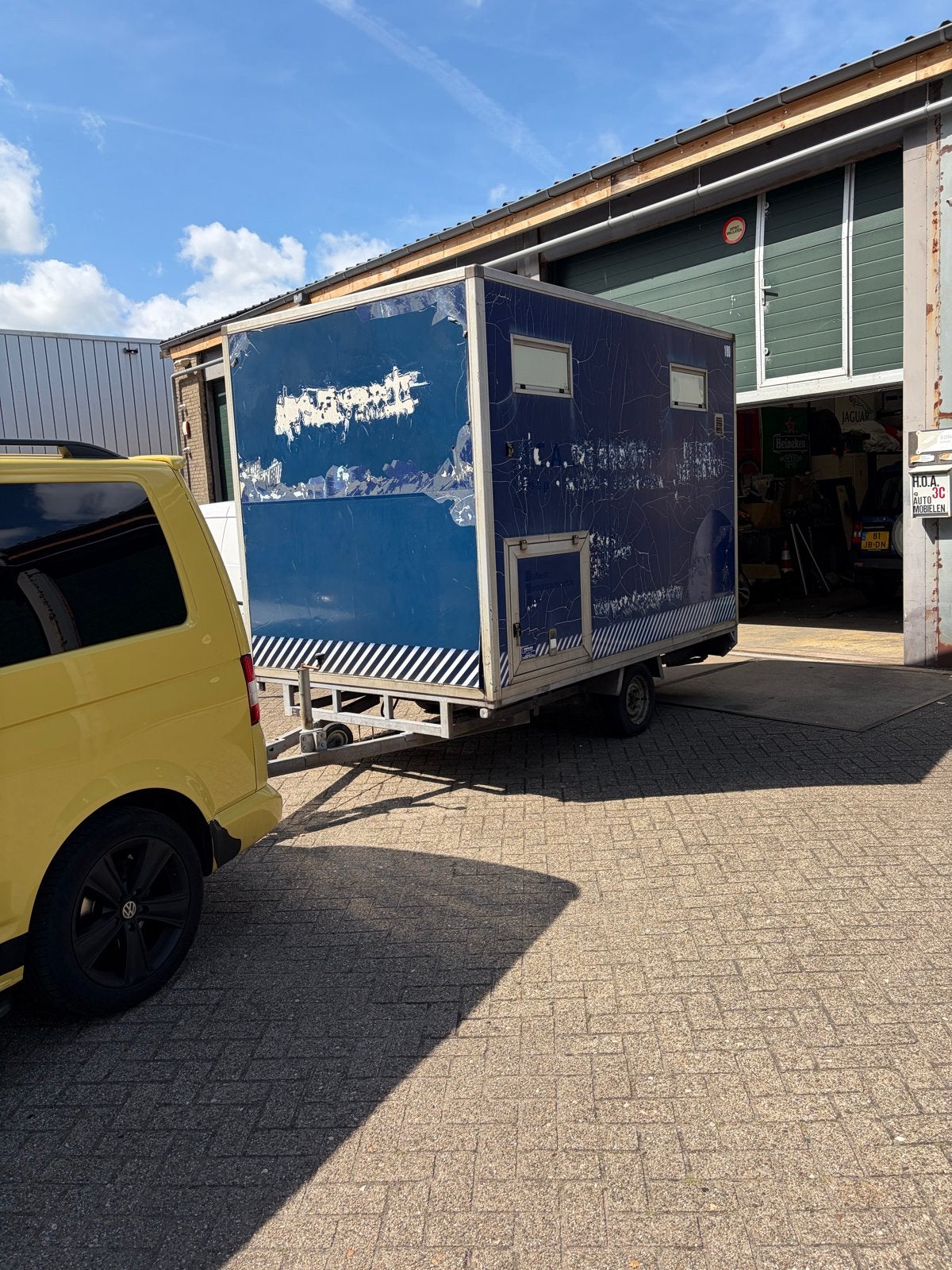 Douchewagen met 2 douchen aanhanger met eigen kenteken, Ophalen of Verzenden, Gebruikt