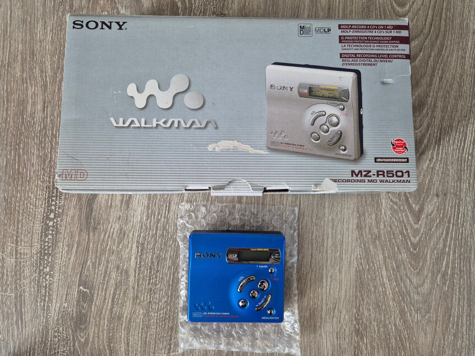 Sony MZ-R501 minidisc speler/recorder in doos zgan!, Ophalen of Verzenden, Minidisc-speler