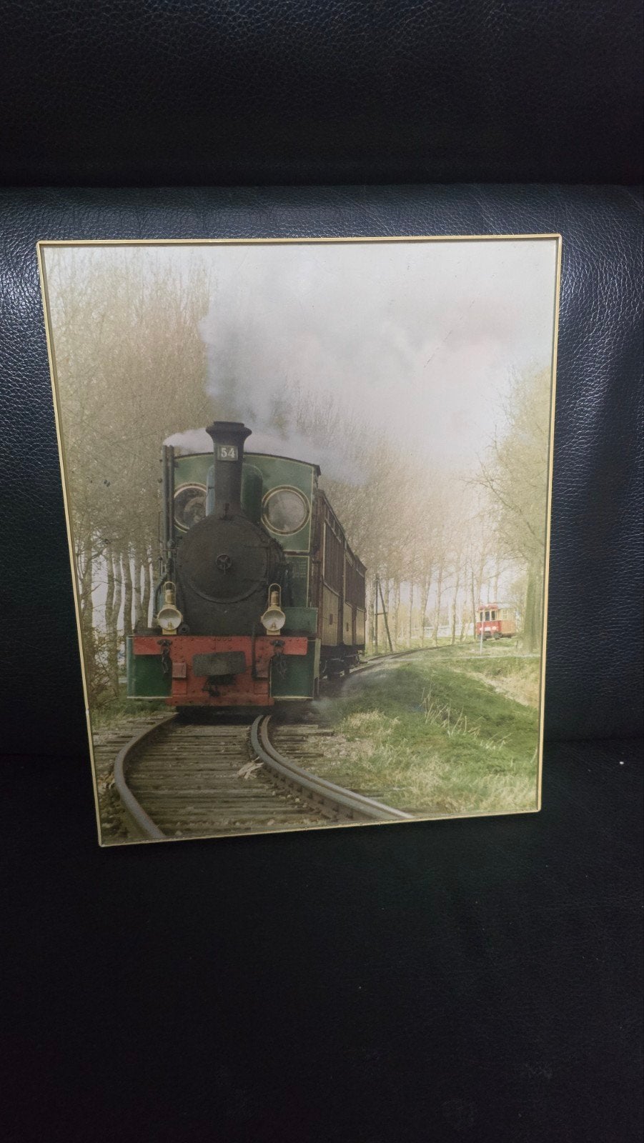 Ingelijste prent van stoomtrein - Nostalgisch, Ophalen of Verzenden