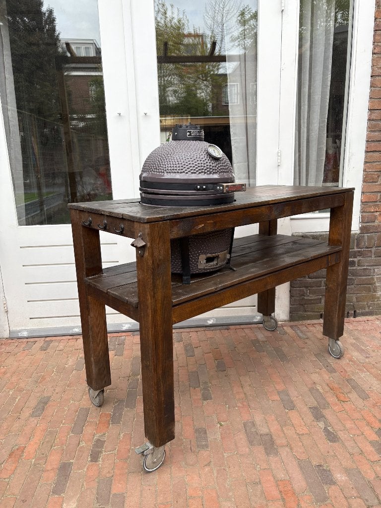 Grill Guru Compact Kamado + inbouwtafel incl. accessoires, Ophalen, Gebruikt, Grill Guru, Met accessoires