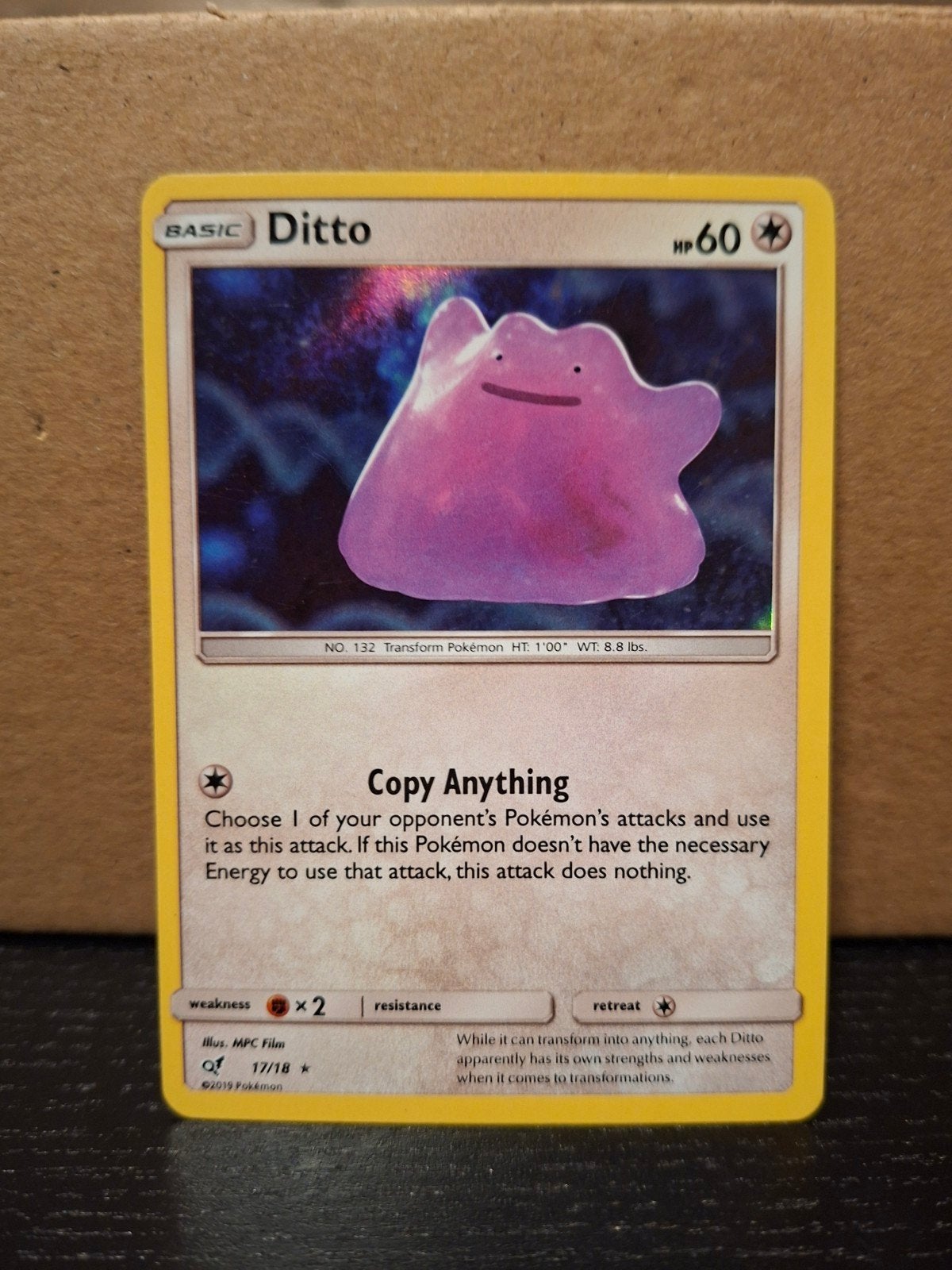 Ditto 17/18 Detective Pikachu Holo EX Pokémon Kaart, Ophalen of Verzenden
