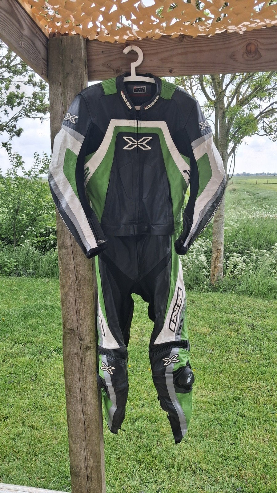 IXS 2-delig leren motorpak, maat 110 (54/56), Motoren, Kleding | Motorkleding, Ophalen of Verzenden, Tweedehands, Combipak