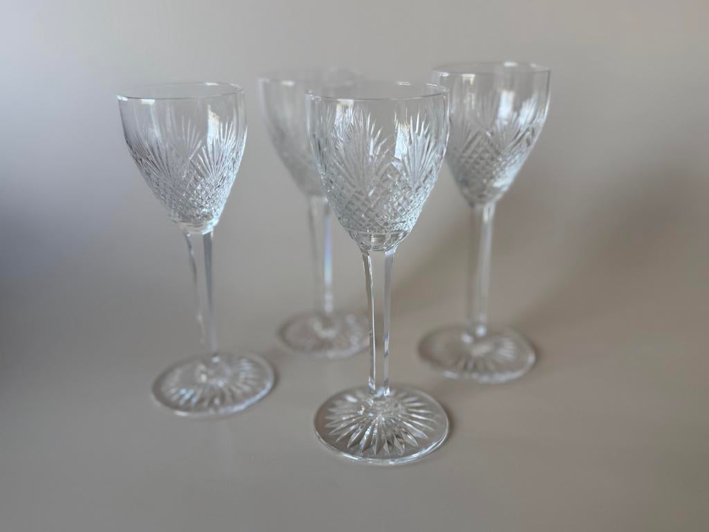 Set van 4 antieke/vintage kristallen port/sherry glazen, Antiek en Kunst, Ophalen of Verzenden