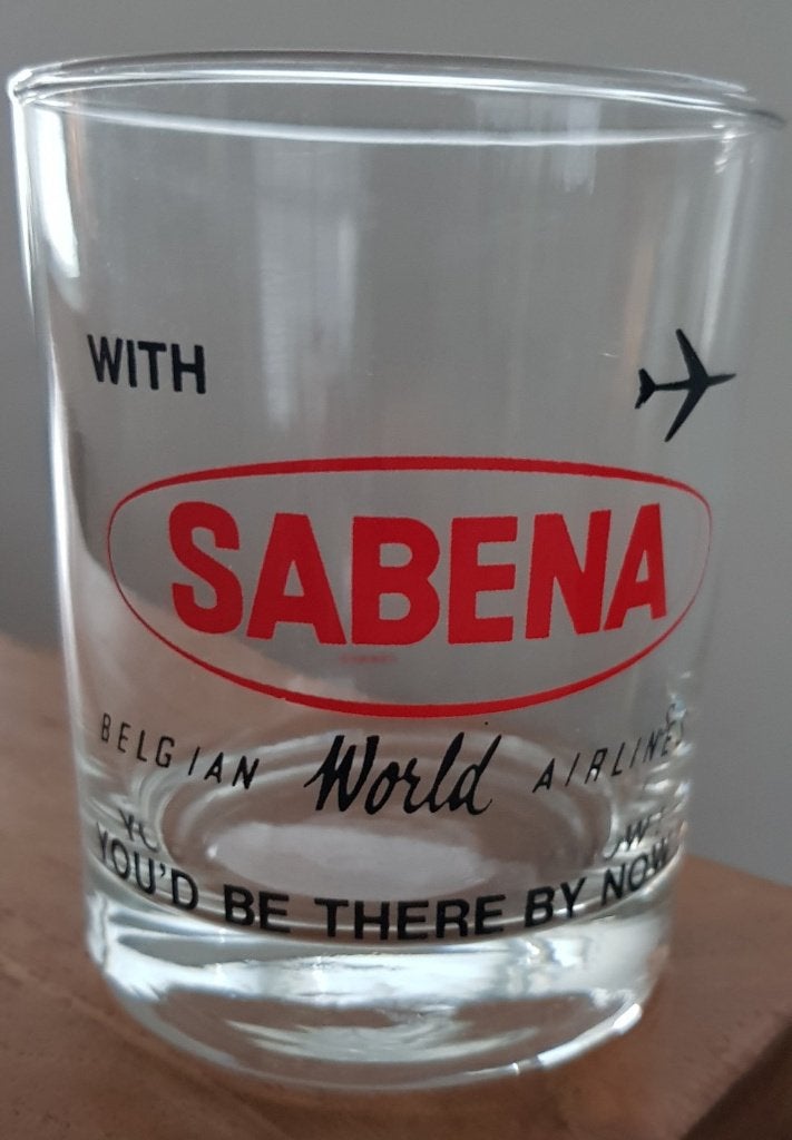 Sabena whiskyglas - jaren 70 - uniek item! - ZGAN, Ophalen of Verzenden, Zo goed als nieuw, Overige typen