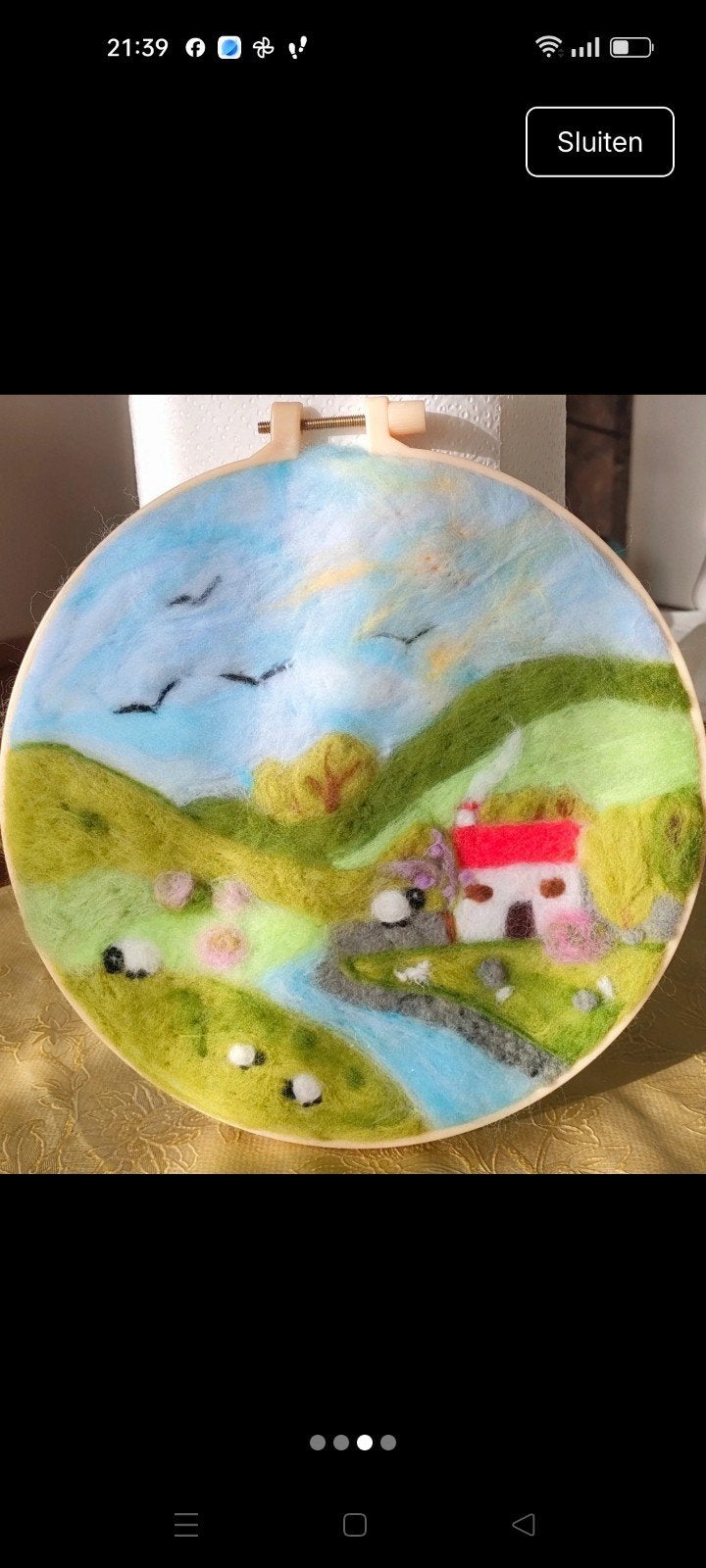 Handgemaakt Vilt Schilderij - Iers Landschap, Nieuw, Meerkleurig, Ophalen of Verzenden, Knutselwerk