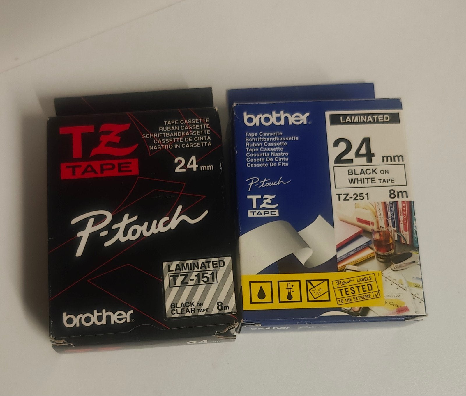 2x Originele Brother P-touch Tapes 24mm (TZ-251 & TZ-151), Computers en Software, Qwerty, Nieuw, Ophalen of Verzenden, Tape-label