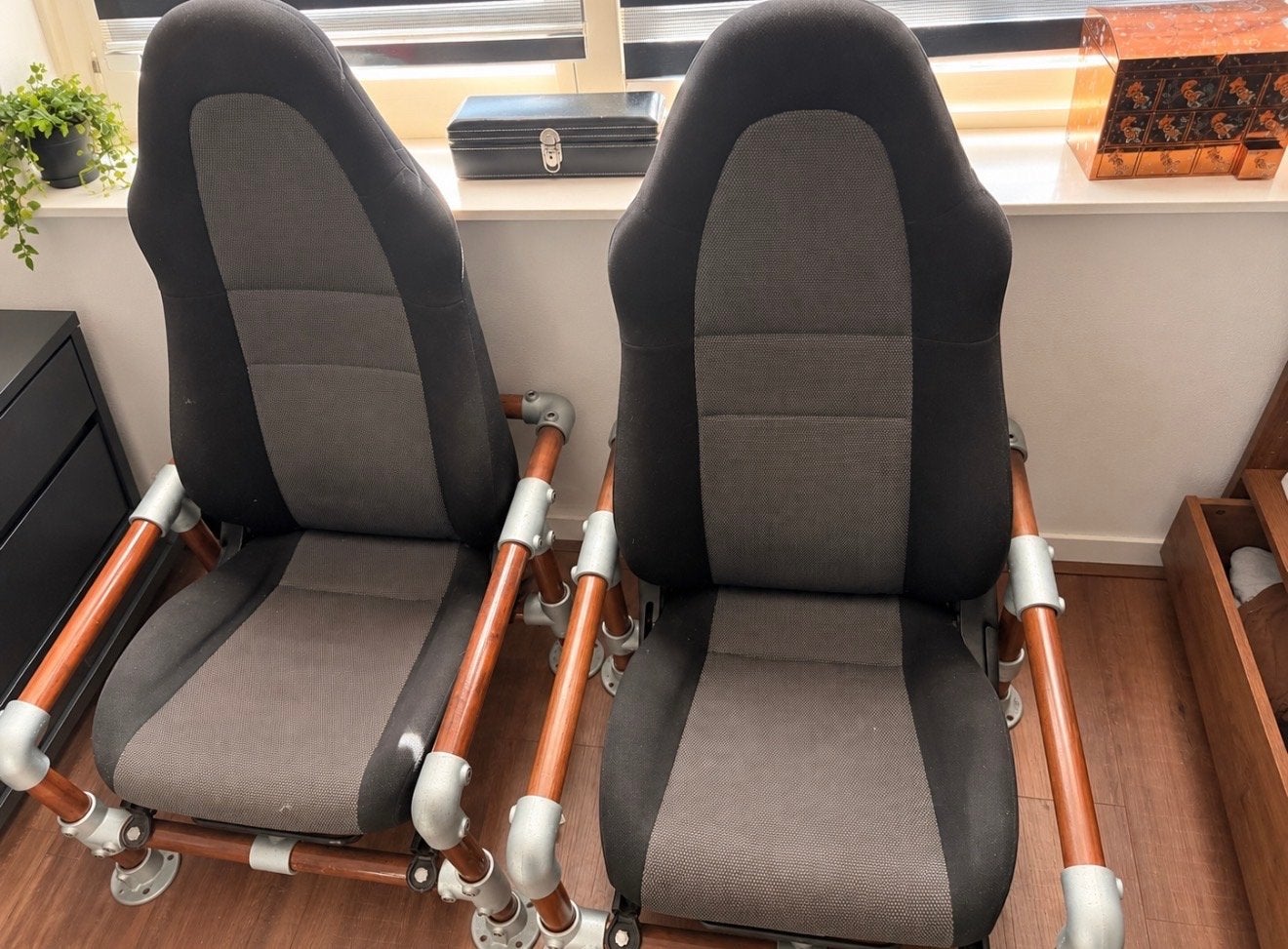 Toyota MR2 stoelen - Ideaal voor mancave of gamestoel, Ophalen, Gebruikt, Twee, Zwart