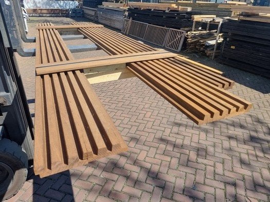 2.22 m2 triple rhombus profiel 37 mm dik - nr: HP95, Ophalen, Planken, Nieuw, Hardhout