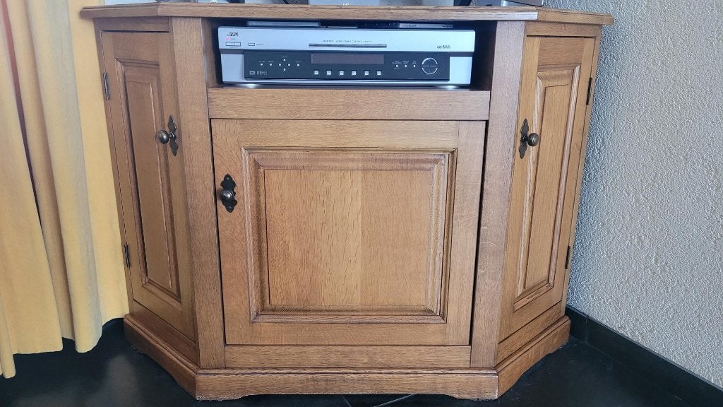 Licht eiken tv meubel hoekkast, Huis en Inrichting, Ophalen, Gebruikt, Eikenhout, 50 tot 100 cm