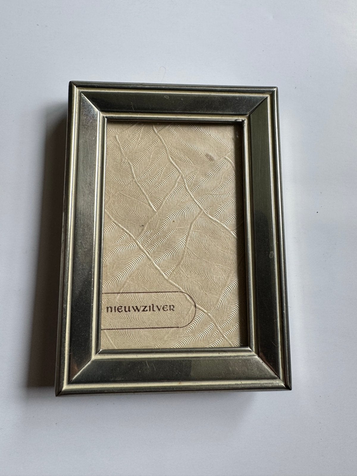 Vintage Nieuwzilveren Fotolijstje, Audio, Tv en Foto, Fotografie | Fotolijsten, Gebruikt, Standaard fotolijst, Metaal, Met glas