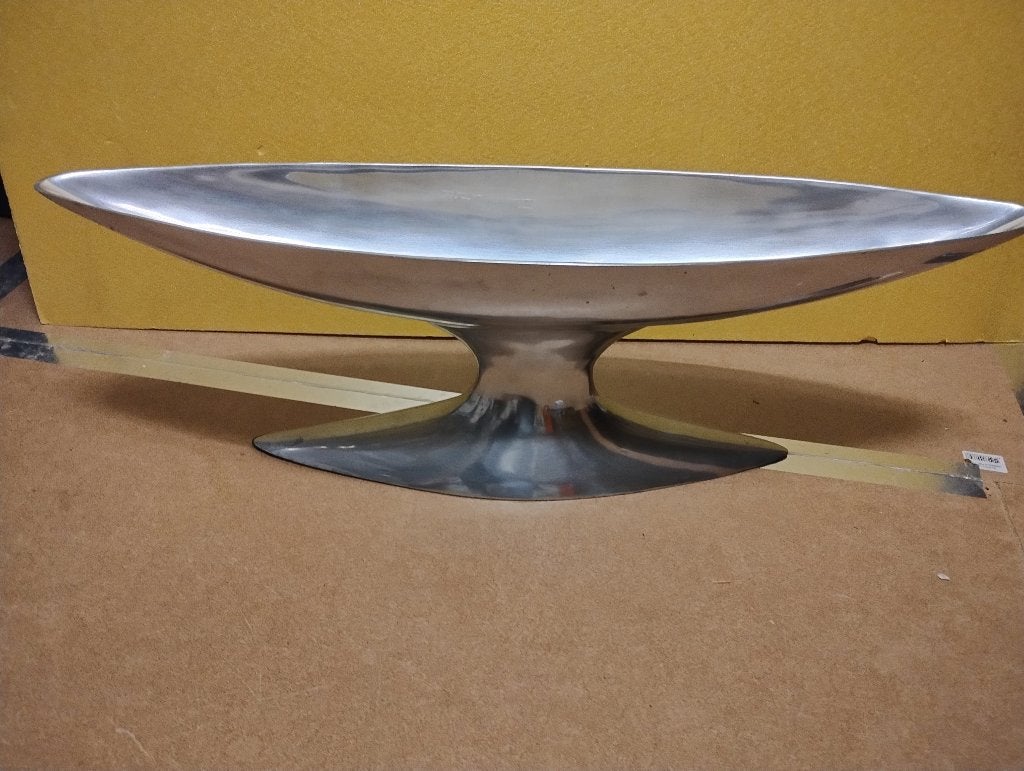 BOB aluminium boot vaas op voet 80 cm   zgan, 26 cm, Op voet, Ophalen of Verzenden, Zo goed als nieuw