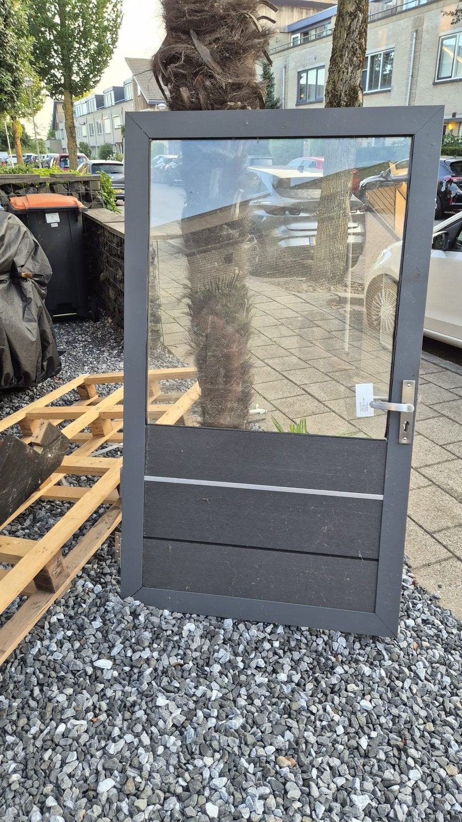 Nieuwe composiet tuindeur  Woodvision 155,5 x 90,5 cm, Ophalen, Minder dan 100 cm, Draaipoort, 150 tot 200 cm