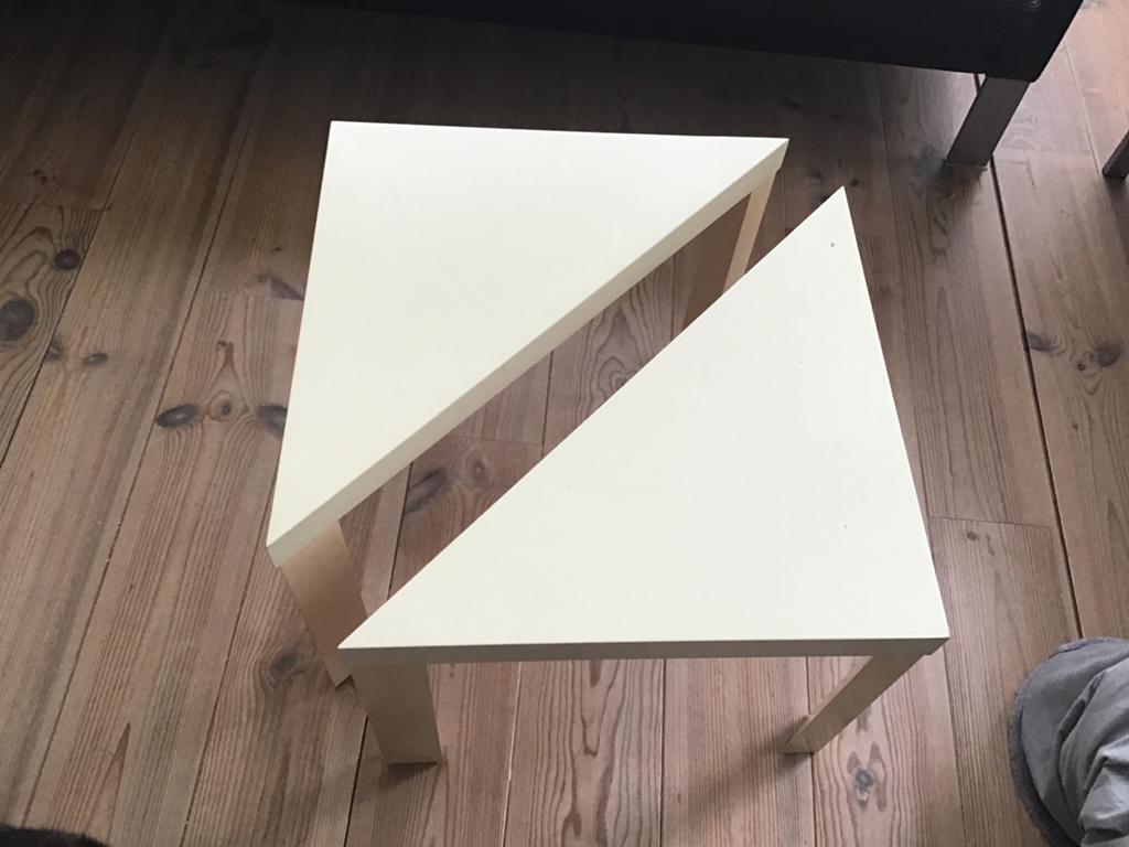Lack Ikea bijzettafel driehoek, Huis en Inrichting, Tafels | Bijzettafels, Ophalen, Vierkant, 55 tot 75 cm, 45 tot 60 cm