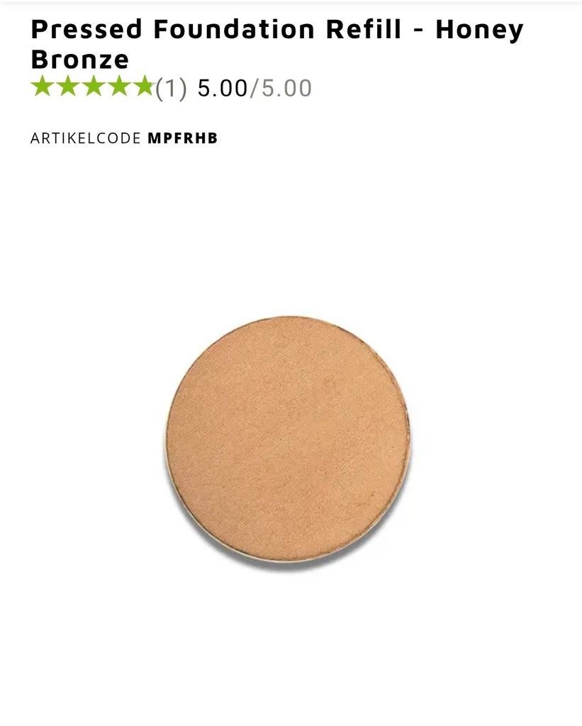 Mineralogie Pressed Foundation Refill - Honey Bronze, Ophalen of Verzenden, Nieuw, Overige kleuren, Gehele gezicht