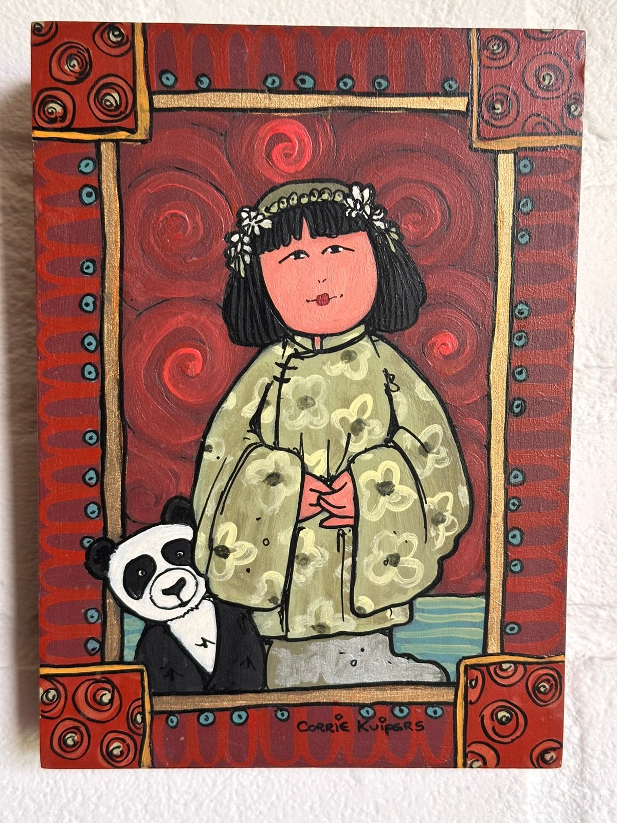 Meisje met Pandabeer werk Corrie Kuipers, Ophalen of Verzenden