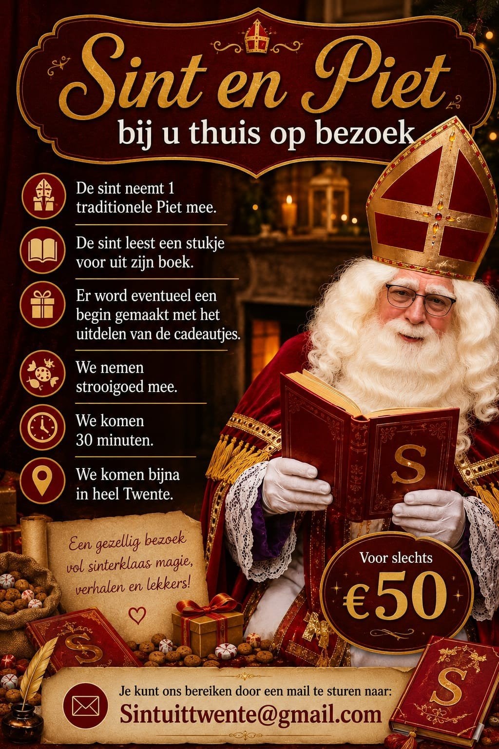 huisbezoek sinterklaas rond Enschede, Ophalen of Verzenden