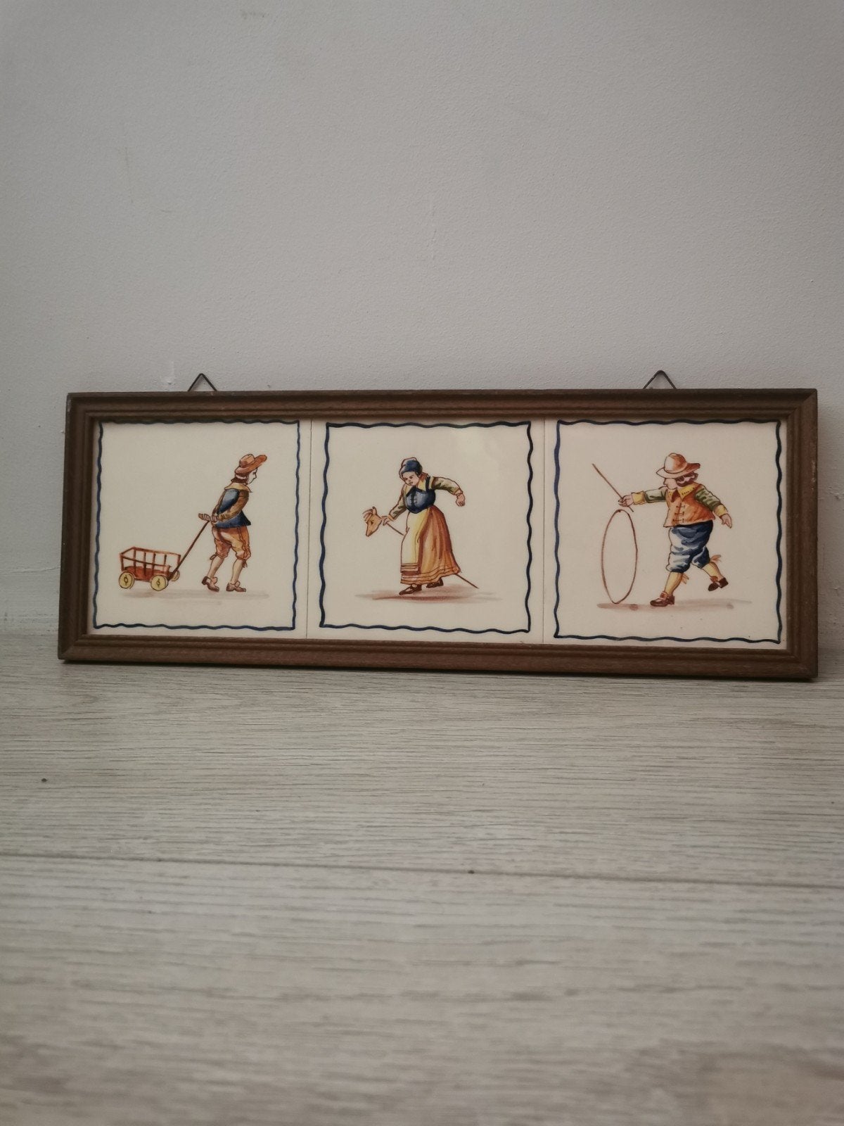 Vintage wandpaneel tegels wandtegel Tichelaar Makkum, Antiek en Kunst, Ophalen of Verzenden