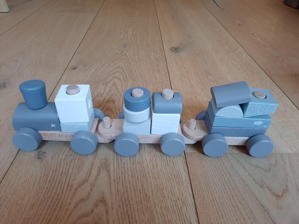 Label Label - houten speeltrein, Ophalen of Verzenden, Gebruikt, Duw- of Trekspeelgoed