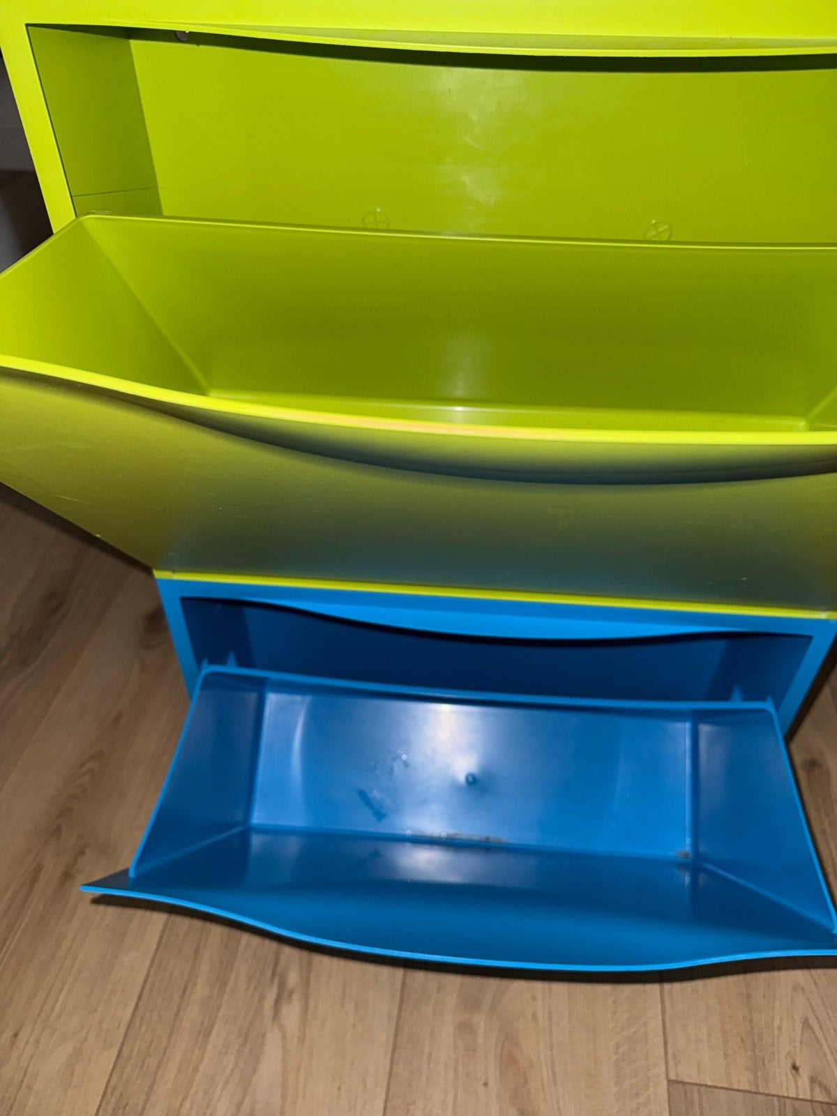 IKEA schoenenkast Bissa in blauw en geelgroen, Huis en Inrichting, Ophalen of Verzenden, Gebruikt