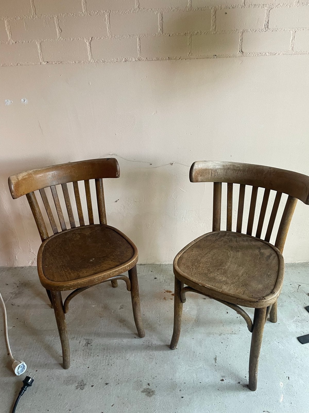 Set van 2 vintage Thonet stoelen, Ophalen
