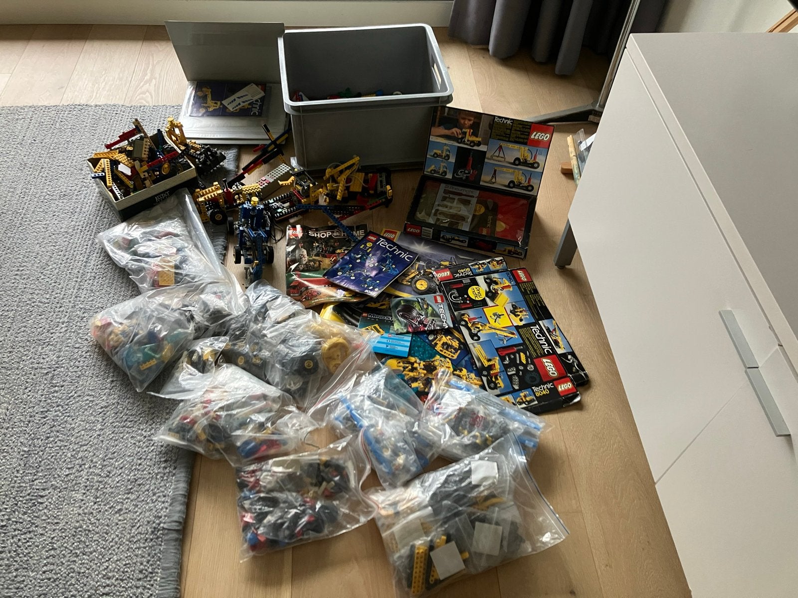 Grote partij Retro LEGO Technic (1990-2000) en gewone LEGO, Ophalen, Gebruikt, Inclusief extra onderdelen, Lego