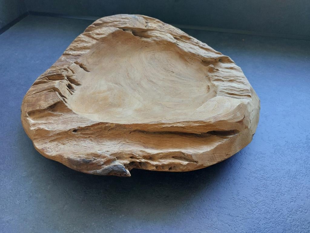Teak houten schaal, Ophalen