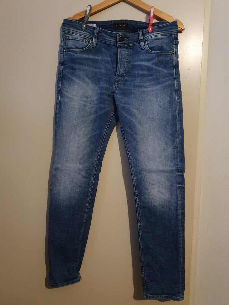 Spijkerbroek dames en heren, Ophalen of Verzenden, Gedragen, Blauw, Overige jeansmaten