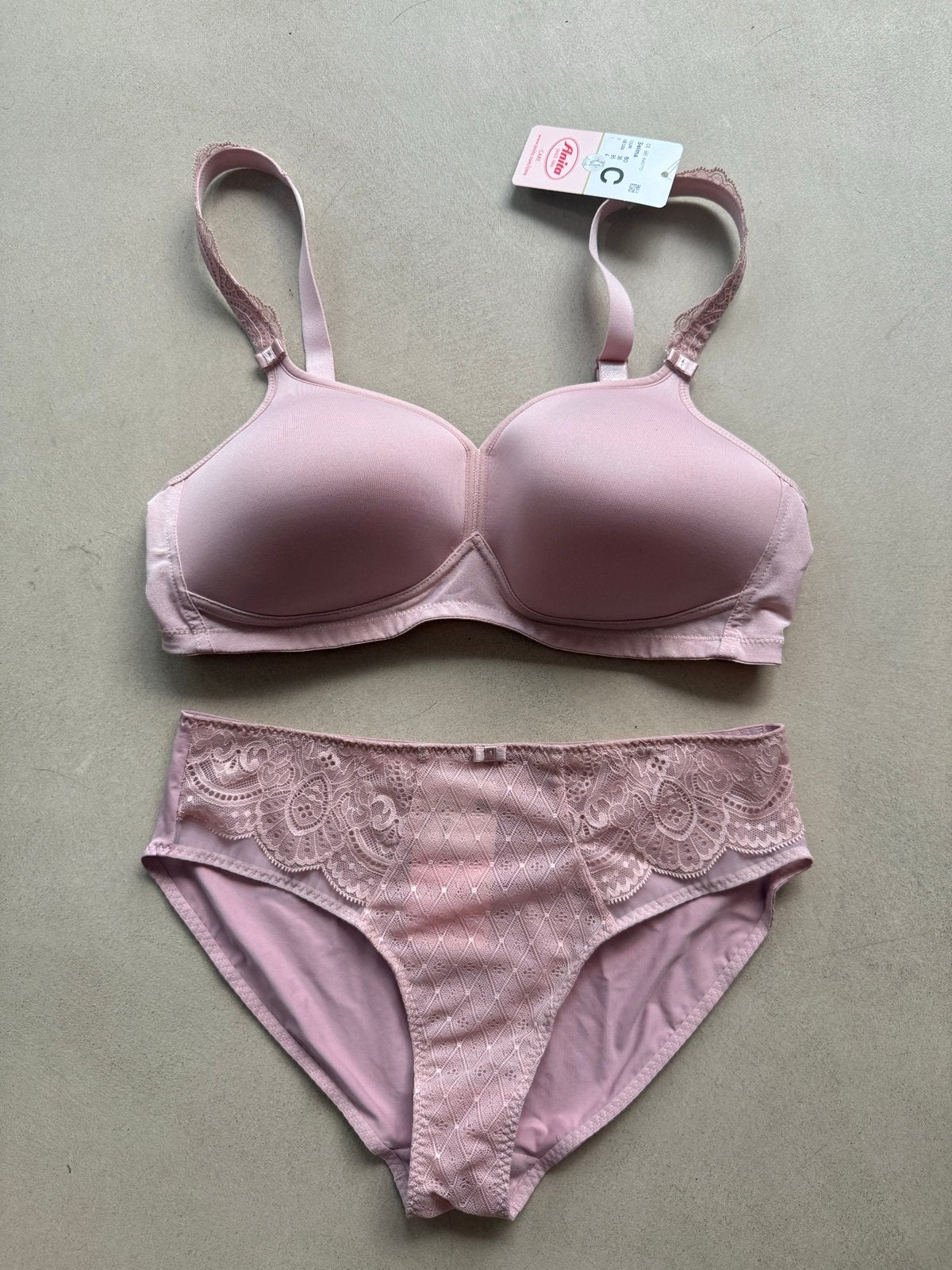 Nieuwe Anita Care post-mastectomy BH + lace slip met kaartje, Verzenden, Roze, Setje