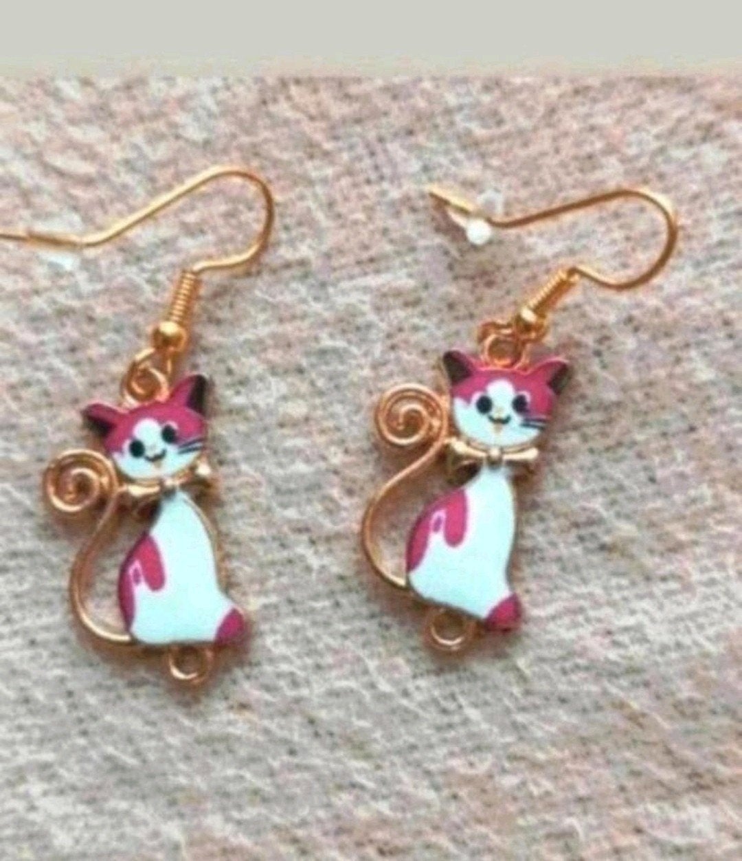 Oorbellen kat, Verzenden, Nieuw, Goud, Hangers