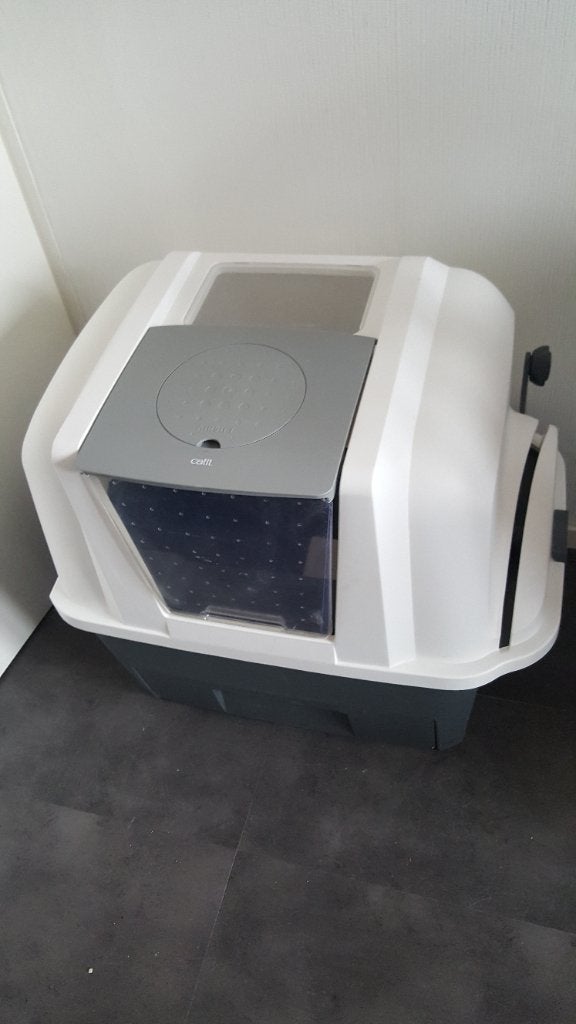 kattenbak groot met zweng handel en reservoir, Dieren en Toebehoren, Ophalen, Zelfreinigend, Gebruikt, Gesloten