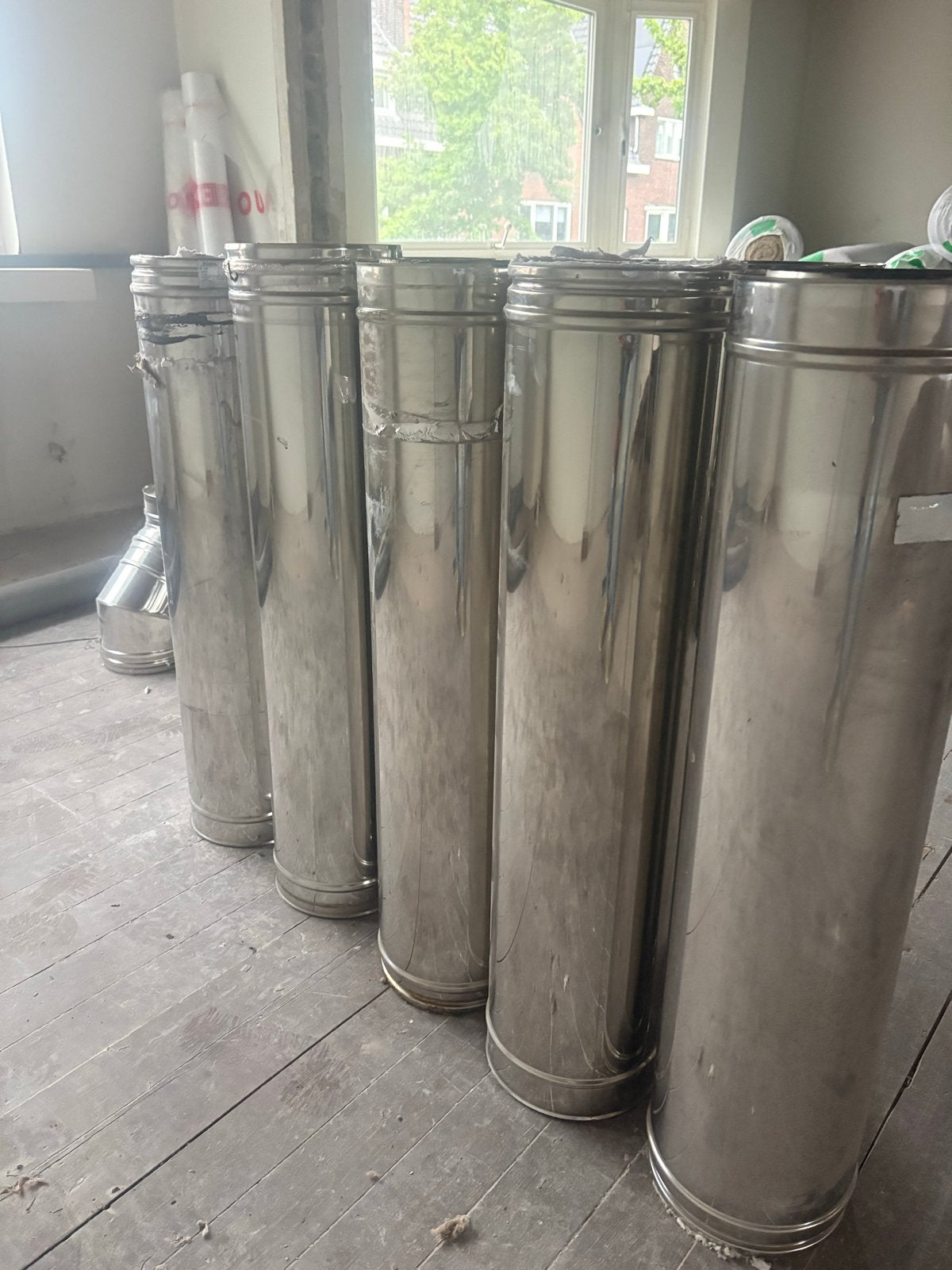 RVS rookkanaal dubbelwandig - diverse diameters en lengtes, Ophalen, Gebruikt, Onbekend, Afzuiger