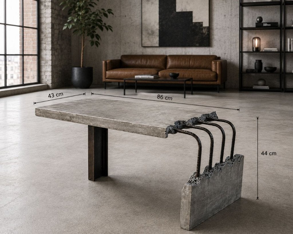 Brutalist Style Coffee Table L Shape, Brutalisme, Minder dan 50 cm, 50 tot 100 cm, Nieuw