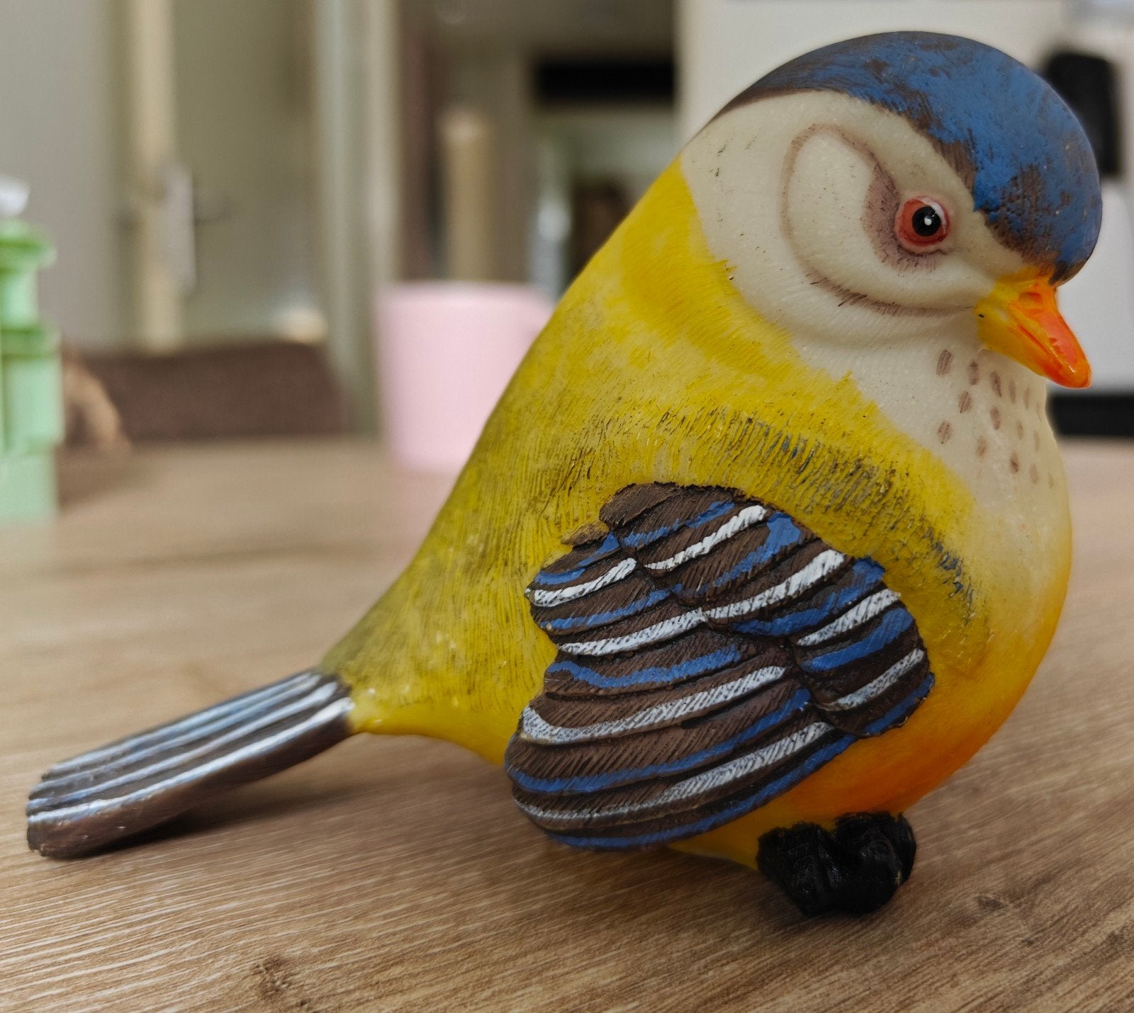 Decoratie Tuinbeeld van een vogeltje, type putter, Huis en Inrichting, Ophalen of Verzenden, Nieuw, Geel