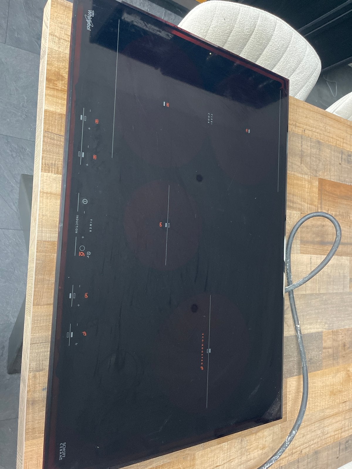 Defect voor reparatieWhirlpool Inductie kookplaat - 4 zones, Ophalen, Gebruikt, 4 kookzones, Inbouw