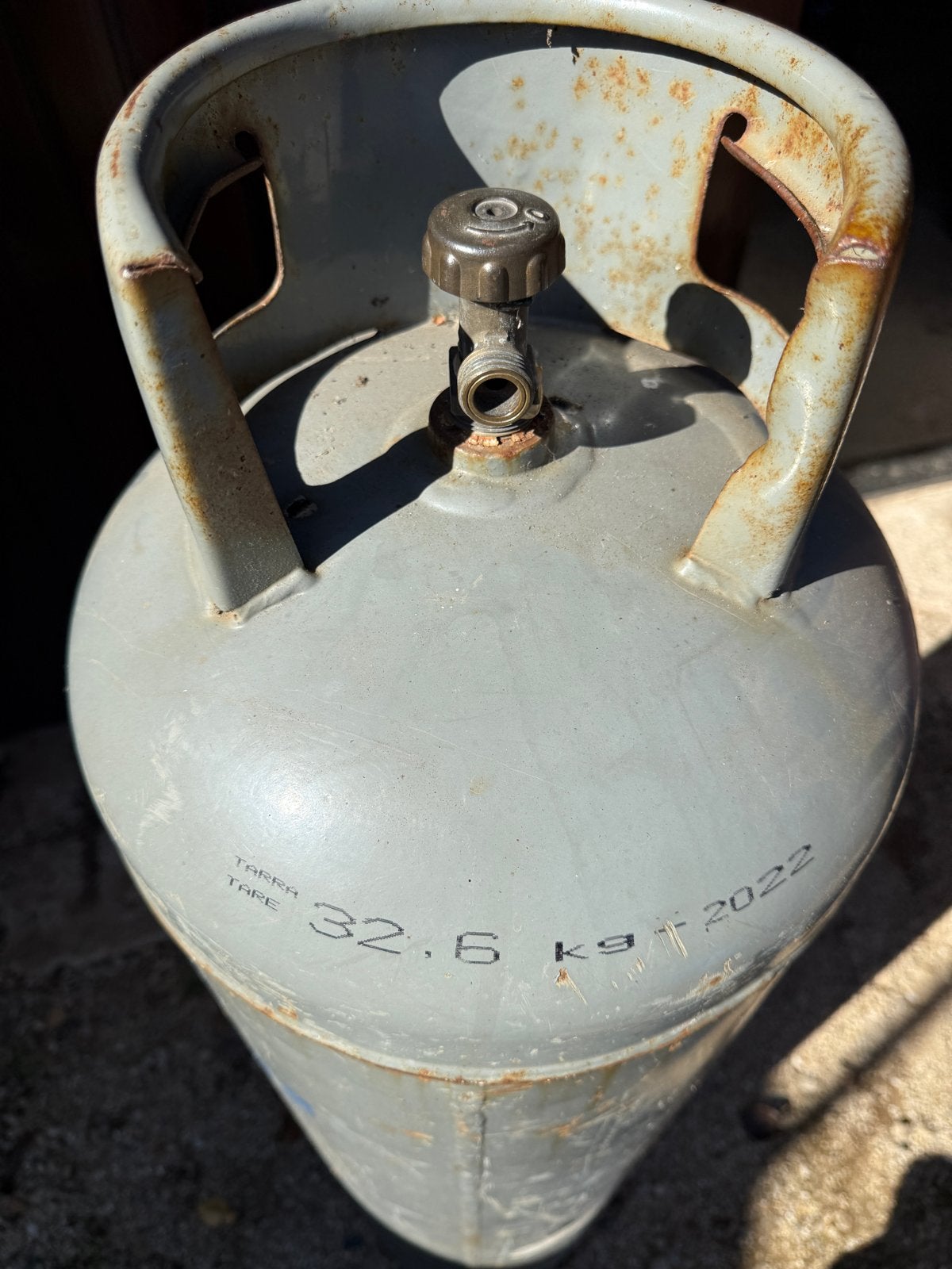 Lege gasfles, grote maat (32.6 kg), Ophalen, Gebruikt